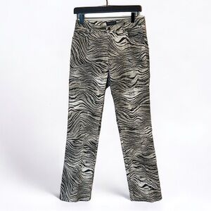Vintage by Equinox 90s/early 2000 jeans animal print brown beige tan taupe Sz M